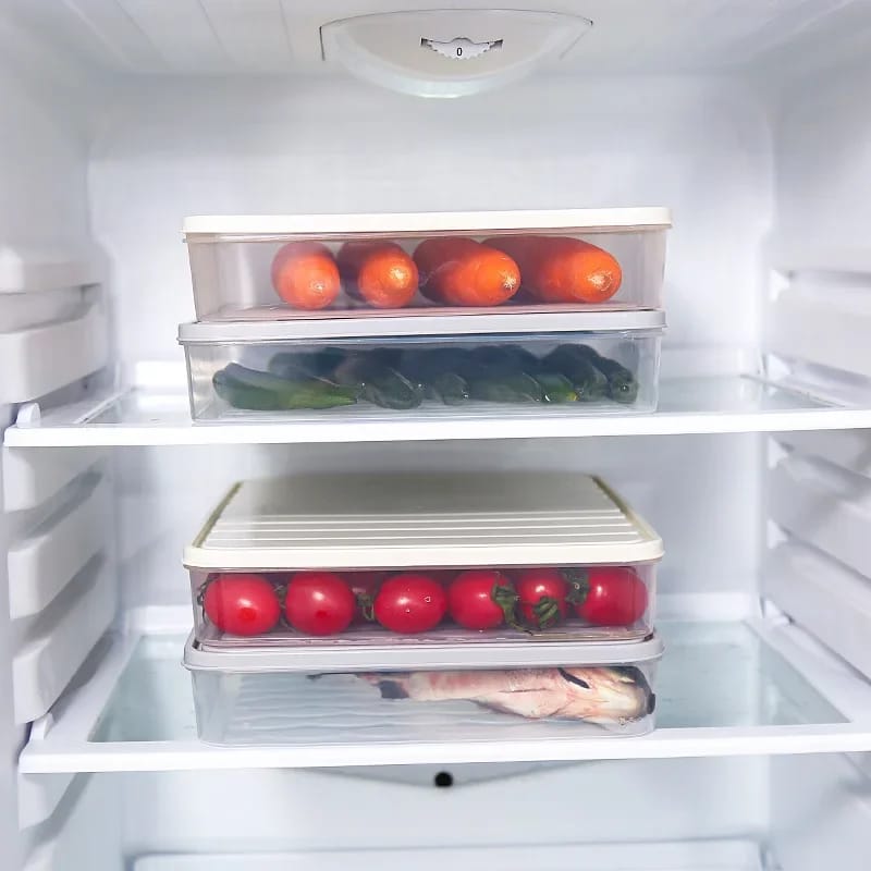 Plastic Food Storage Box With Lid, Refrigerator Organizer Box, Kitchen Dumpling Tray Plastic Food Storage Box With Lid, Refrigerator Organizer Box, Kitchen Dumpling Tray